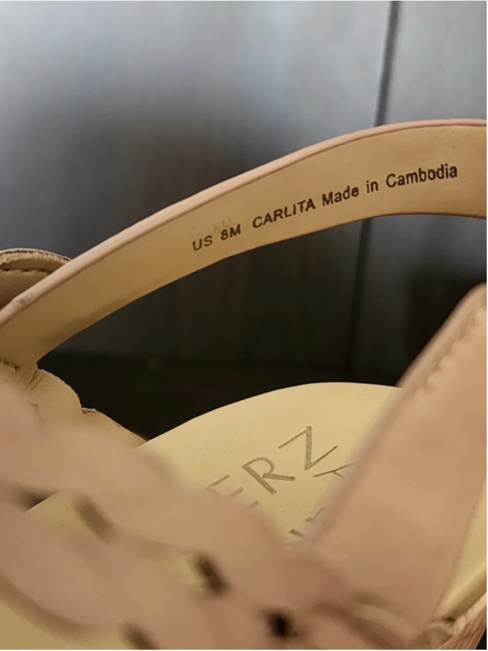 Naturalizer Carlita Leather Braided Wedge Sandals Platform 8 M Light Mauve Beige
